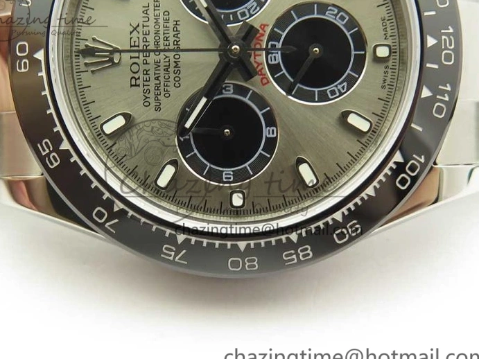 on SS Daytona Ceramic Best JHF Bracelet Edition Dial Bezel 116519 A4130 Gray 1226